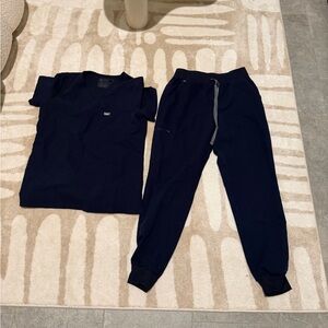 Figs Navy Blue Scrub Set